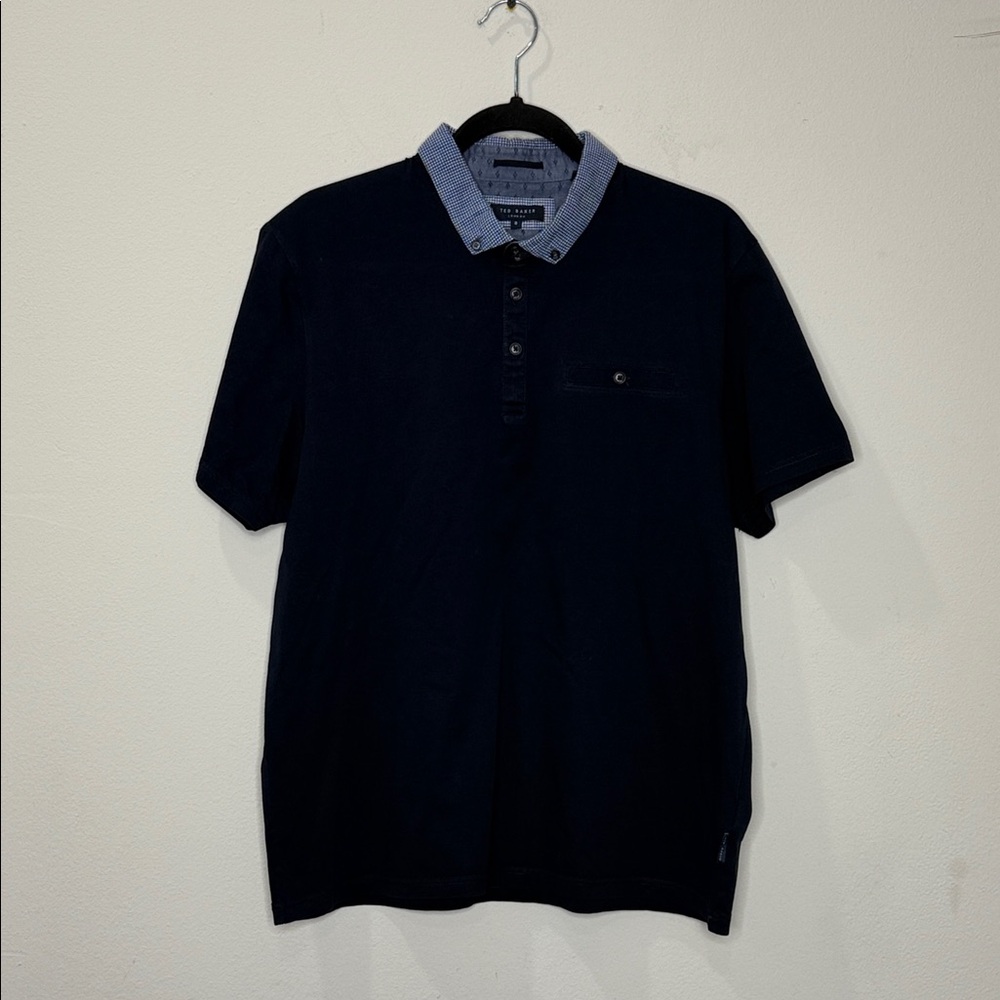 Ted Baker Dark Blue Polo with Light Blue Collar